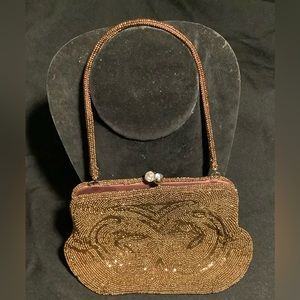 Josef made by Japan beaded copper tone pocketbook